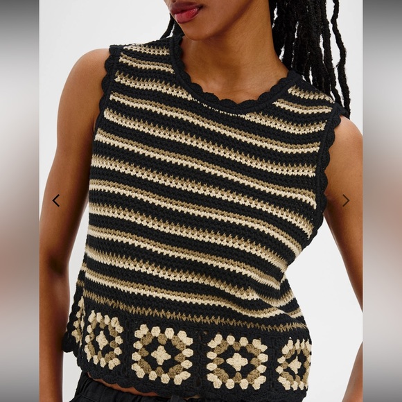 Rails Tops - Rails Hazel Sleeveless Crochet Top Size XS Knit Boho Coastal Chic Resort Summer